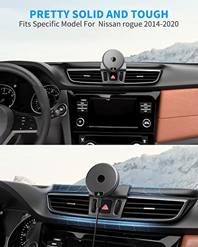 Magnetic Wireless Car Charger,Specific Phone Mount For Nissan Rogue 2014-2020, 15W Max Fast Charging For Iphone 14 13 12 Series Compatible With Magsafe Case #TOP1