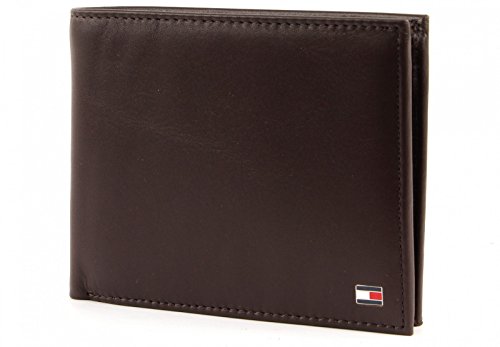 Tommy Hilfiger Eton Trifold Braun AMOAM00657 Herren Portemonnaies Leder Geldbeutel Portemonnaie Geldtasche Querformat