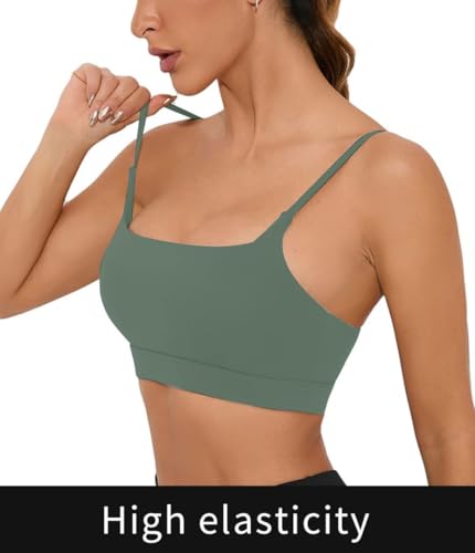 Image of Comper Sports Bra for Women Wirefree Racerback Workout Bras Sexy Thin Straps Yoga Sport Bras with Removable Pads