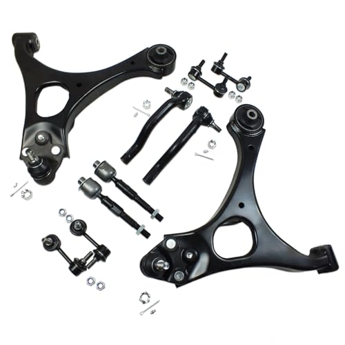 12pcs Front Lower Control Arms Suspension Kit for 2006 2007 2008 2009 2010 2011 Honda Civic 1.8L, Front End Kit w/Ball Joints Tie Rods Sway Bar Complete Full Set by BocraVant - Used condition - US$86.54