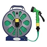 Mangueira com Carretel Portátil 15 Metros – Para Jardim, Limpeza Doméstica e Automotiva – Leve e Fácil de Usar