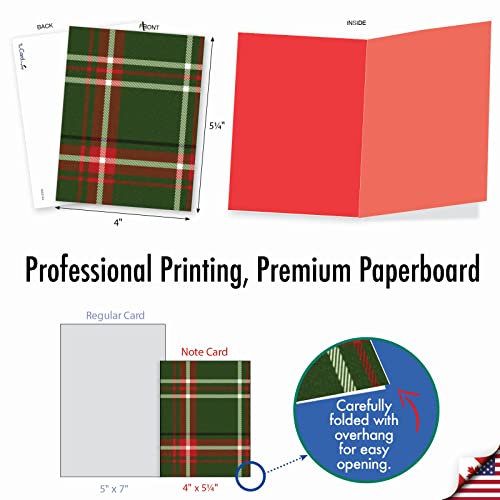 Image of The Best Card Company Pack of 10 Blank Christmas Greeting Cards with Envelopes, Humor Holiday Assortment for Men and Women - Highland Holiday M6016
