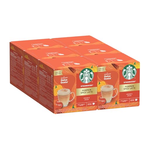 STARBUCKS Pumpkin Spice Latte de Nescafé Dolce Gusto, Cápsulas de Café de Tueste Intenso 6 x 12 (72 Cápsulas)