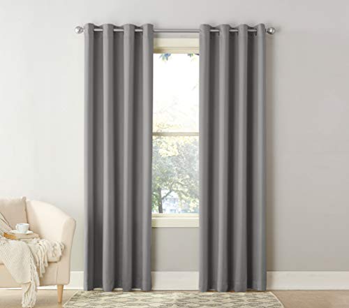 Sun Zero Becca Energy Efficient Grommet Curtain Panel, 40" X 84", Gray #TOP3