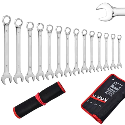 JoyFone 14 Pieces Combination Wrench Set, 8-24MM SAE Chrome ...