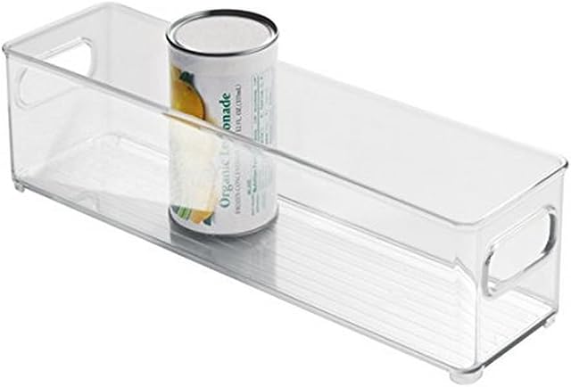 iDesign 75030 Fridge/ze Binz Storage Boxes, Stackable Kitchen Storage Container for the Fridge and zer, Made of Plastic, Clear