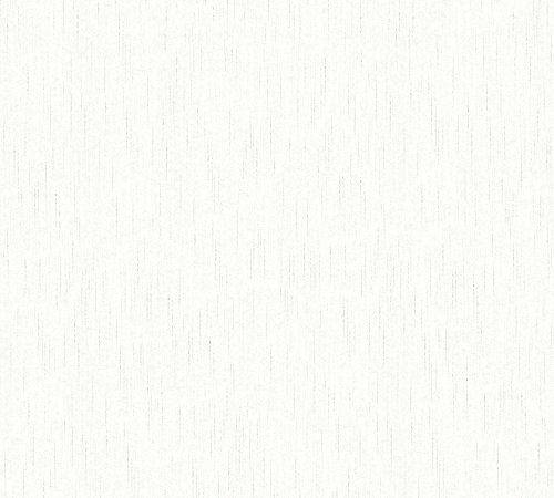 Architects Paper 309073 30907-3 Textile Wallpaper Metallic Silk Plain 10.05 m x 0.53 m White Made in Germany