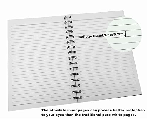 Alimitopia Spiral Notebook Journal,College Ruled Thick Kraft Paper Hardcover Wirebound Notepad Diary Memo Planner Sketch Note Book For School Office Travel Business Supplies,100Gsm Thick Inner Paper,A5 Size(8.3X5.7") & 80 Sheets(6Pcs With Green Cover) #TOP1