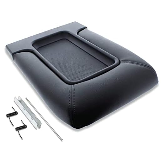 EcoAuto Center Console Lid Replacement Kit for 99-07 Silverado, Avalanche, Suburban, Sierra, Yukon - Replaces OEM 19127364, 19127365, 19127366 (Dark Gray)