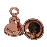 Campanas de latón indio en relieve de oro rosa, cascabeles para decoración de puerta del hogar, manualidades, campanas de decoración de Navidad, campanas de mascotas, campanas de manualidades de