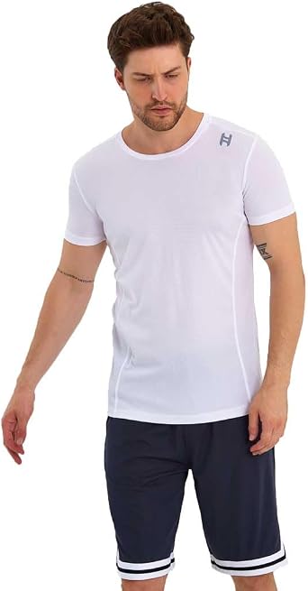 Erkek Polyester Beyaz Şeritli Basketbol Şort