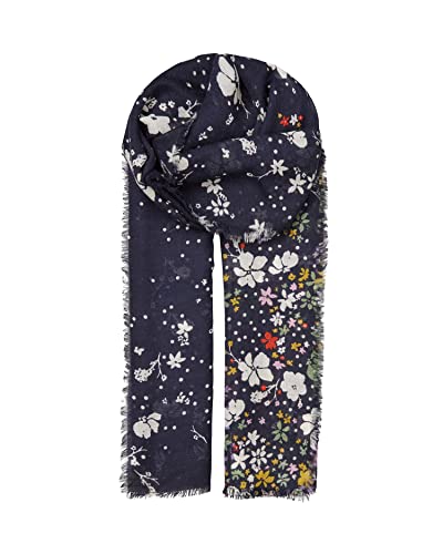 Becksöndergaard Tuch Damen - Millefleur Siw Scarf in Blau (Maritime Blue) - bedruckter Damenschal Streublumenmuster Wolle/Seide - B:100 x L:200 cm Cover