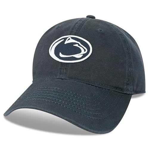 Legacy NCAA Officially Licensed Baseball Hat, Penn State Nittany Lions, Lightweight Cap for Men & Women, Relaxed Twill Adjustable (EZA), Navy, One Size Fits Most, Adjustable Fabric Closure