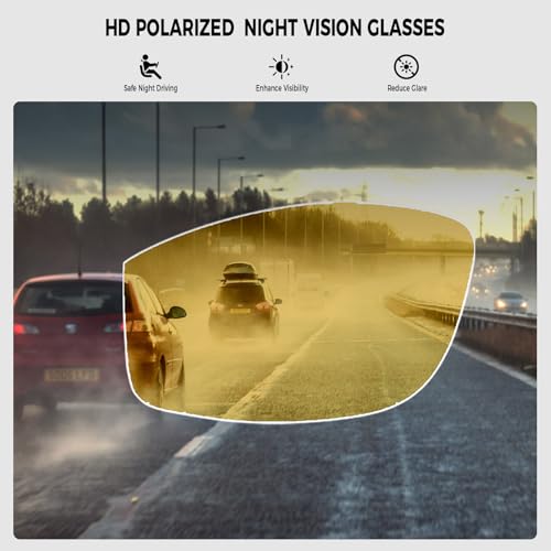 Night Driving Glasses Anti Glare Polarized Night Vision Yellow Tint Glare Reducing Fit Over Driving Sunglasses for Men3