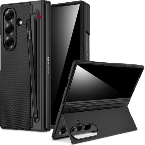 Miimall Anti-Espion Coque pour Samsung Galaxy Z Fold 7 avec Stylet, [Porte-Stylo][Film Anti-Spy Avant][Support], Robuste Antichoc Anti-Rayures Anti-Poussière Fine Samsung Z Fold 7 Case (Noir)