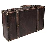Vetrina funzionale: presenta o metti in mostra oggetti da collezione utilizzando questa cassa decorativa in legno come scatola per bomboniere o vetrina, trasformando ogni occasione in un'esperienza sofisticata, valigia da viaggio in legno, accessorio per bagagli vintage
