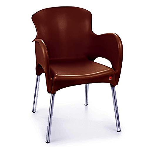 Image of CELLO Xylo Chair (Ice Brown, Set of 6) | Strong and Durable | Easy to Clean | Chair for Living Room, Bed Room, Kitchen, Office Room, Outdoor | 3 Years Warranty
