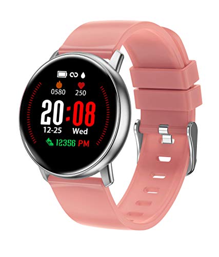 Smart Watch for Android Phones and iphone Compatible, Smartwatches for Women Men, Fitness Tracker Watch with Heart Rate and Sleep Monitor, Calorie Counter, IP68 Waterproof, Color Touch Screen (Red)