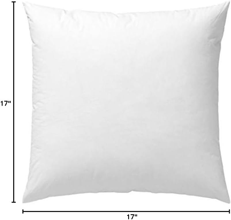 L' COZEE 100% Cotton Cover, Feather & Down Pillow, Best use for Decorative Pillows & for Firm Sleepers, Size 17 x 17