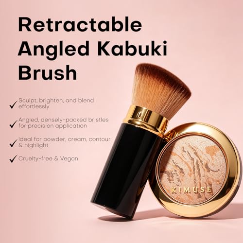 Image of KIMUSE Baked Foundation, Color Correcting for Mature Skin, with Brush | Buildable Coverage, Radiant Natural Finish, Brightening Color Corrector, Lightweight
