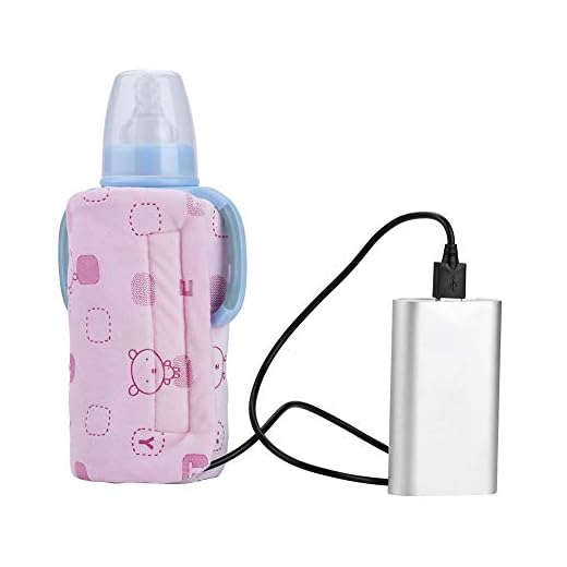 Baby Bottle Warmer - USB Portable Travel Mug Milk Heater Bottle Heater Feeding Bottle Infant Storage Bag ( Color : Pink )