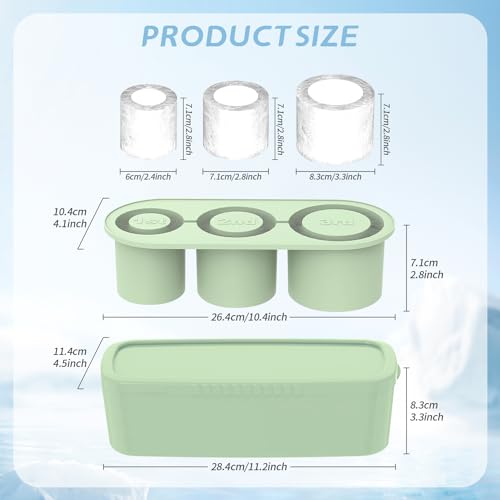 Molde grande para cubos de hielo con tapa y almacenamiento verde miniatura 3