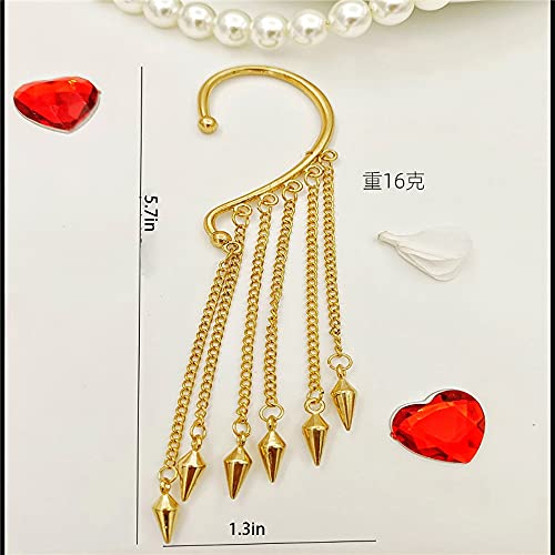 Csiyanjry99 Gold Long Tassel Ear Cuff Chain Earings,Punk Retro Ear Crawler Earrings,Hip Hop Ear Wrap Droping Earrings For Girls Gifts (A-G (Bullets)) #TOP1