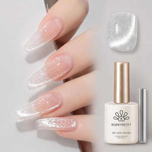 Born Pretty Esmalte Gel Ojo de Gato Magnético Holográfico Super Brillante, 15ml Esmalte U V con Purpurina para Manicura y Nail Art DIY