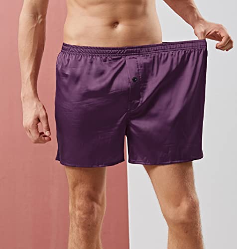 Mens Satin Boxer Shorts Silky Underwear Silk Shorts Sleep Pajama Shorts Bottoms Silk Boxers For Men #TOP2