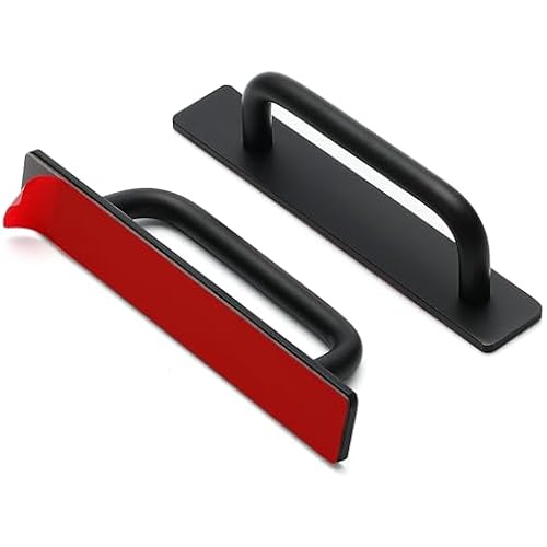 Ravinte Adhesive Cabinet Handles Stick on Pulls, Black 2 Pack