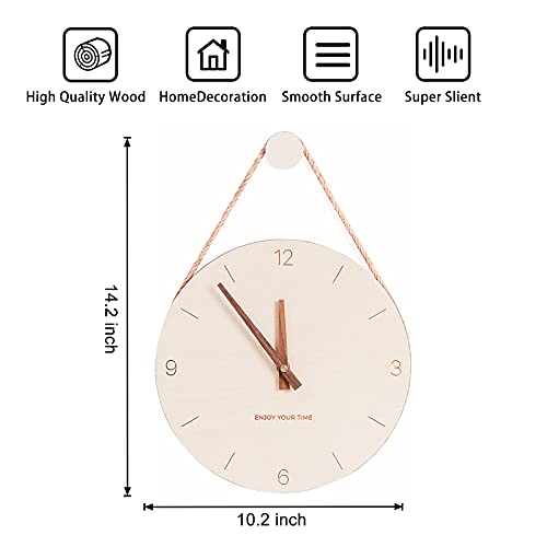 Papuka Wall Clock Wood 10 Inch Silent Wall Clock Decorative Operated Non Ticking Analog Retro Fashion Clock For Living Room/Kitchen/School/Office/Bedroom… #TOP1