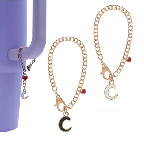 TURCGUO Pingentes Stanley para alça, 2 peças de pingentes de letra nome ID inicial decorações copo S