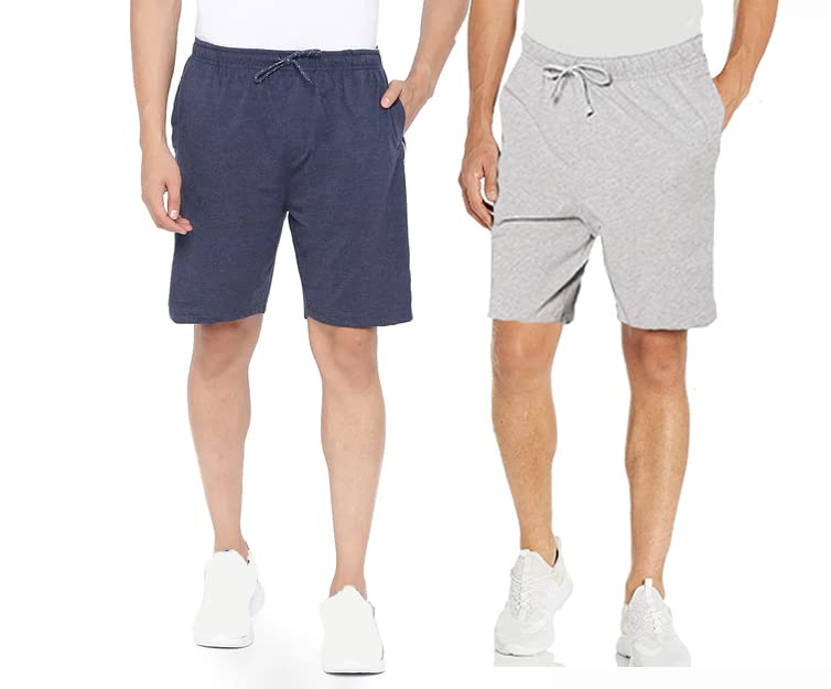 Men's Regular Fit Shorts with Pocket/Casual Knit Shorts/Combo Packs/Summer Shorts Combo Pack of 2