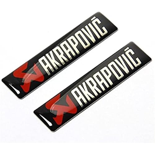 [Lot de 2] Hirondelle Bleue® Autocollant Stickers métal Plastique Générique AKRAPOVIC Moto Tuning Motard Yamaha Suzuki Derbi KTM, Produit expédié depuis la France, Livraison Gratuite