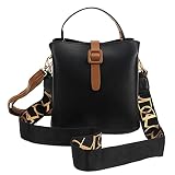 LABANCA Women Retro Alligator Bucket Bags Crocodile Pattern Designer Shoulder Bag Ladies PU Purse Crossbody Wallet Bag (06226 Black)