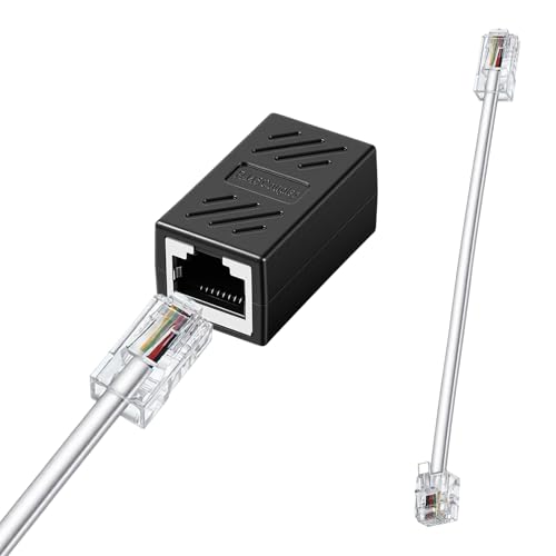 Qulkws 1 Pcs Phone Jack to Ethernet Cable Adapter RJ45-to-RJ11 Adapter RJ45 8P8C Female to RJ11 6P4C Male Phone Lines for Landline Telephone Service