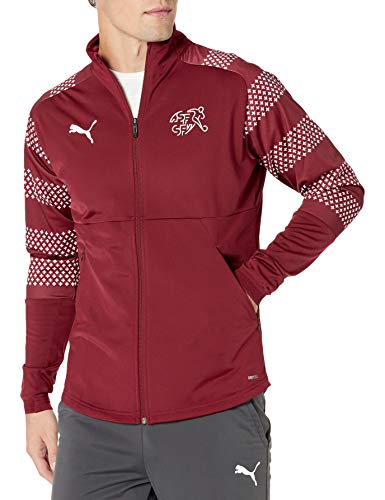 PUMA Men's Swiss Football SFV Stadium Jacket, Pomegranate, XXL at