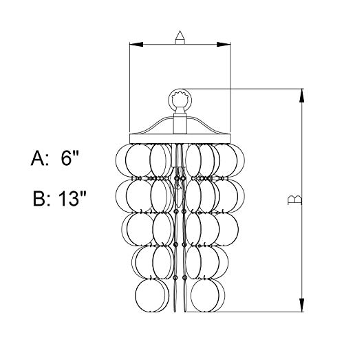 Vaxcel Elsa Satin Nickel Coastal Capiz Shell Mini Pendant Ceiling Light #TOP4
