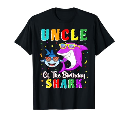 Uncle Of The Shark Birthday Family Matching Birthday Nephew Maglietta