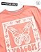 Volcom Girls Shirts - Casual Crewneck Short Sleeve Graphic Tee Trendy Tops - Breathable Girls Summer Clothes, Size 7, Hot Coral