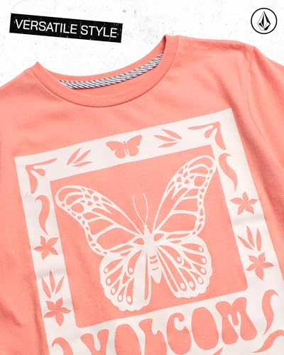 Image of Volcom Girls Shirts - Casual Crewneck Short Sleeve Graphic Tee Trendy Tops - Breathable Girls Summer Clothes