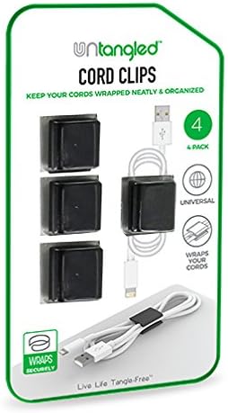 Untangled Universal Cord Clips Cable Winder Cable Organizer Cord Wrap Management Wire Management Cable Straps Wire Ties Cord Organizer (Black)