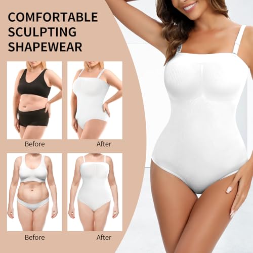 Image of Strapless Shapewear for Women Tummy Control Triangle Bodysuit Body Shaper