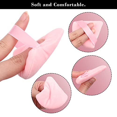 Rareius 6Pcs Triangular Powder Puff Face Soft Velour Makeup Puff For Loose Powder Body Powder Makeup Sponge For Contouring Wet Dry Foundation Blender Sponge Beauty Makeup Tool. (Pink) #TOP3