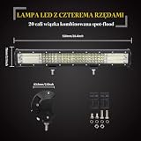 SKYWORLD Listwa Led 9D 50 cm 510 W z wiązką przewodów 12 V i uchwytem na tablicę rejestracyjną 58 cm, rampa led bar 4x4 dalekiego zasięgu do samochodu ciężarówki terenowej