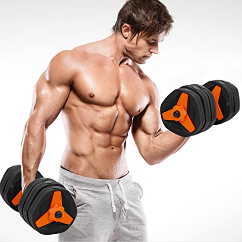 Vivitory Weights Dumbbells Set, Adjustable Dumbbell Set Up To 40 59 90 Lbs, Weight For Home Workout With Connector, Non-Rolling Dumbbells, Triangle, Cement Mixture #TOP6