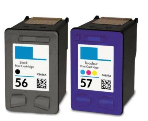 Karl Aiken 2x Reemplazar por HP 56 HP 57 Cartuchos de tinta para HP Deskjet 450cbi 450ci 450wbt 5145 5150 5151 5160 Photosmart 7150 7260 7345 7350 7450 7459