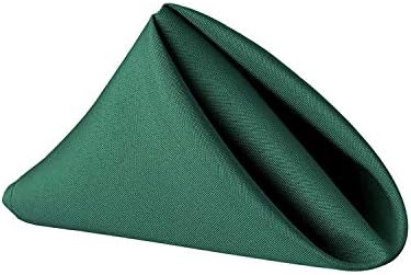 SunTrader 20x20 Solid Polyester Cloth Washable Napkins for Wedding Party Hotel Restaurant Dinner Family Gatherings,Set of 4 (Dark Green)