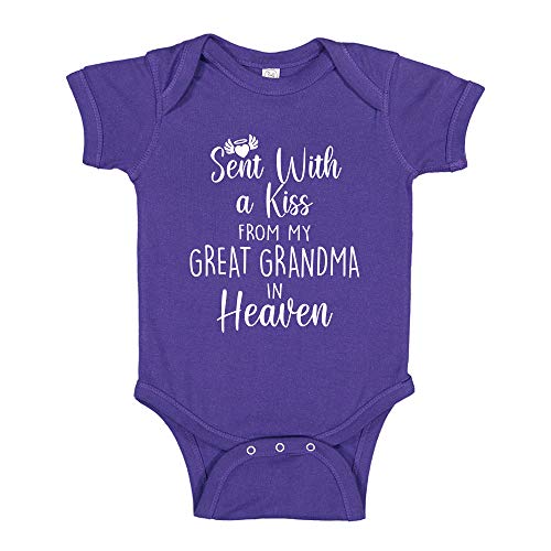 Image of Sent with A Kiss from My Great Grandma in Heaven Baby Bodysuit Infant One Piece