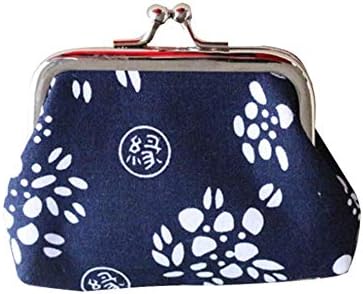 Creative Chinese/Japanese Vintage Retro Coin Purse- Mini Size, Blue Clasp Pouch Key Bags Money Bag/Wallet, Perfect Gifts for Girls Kids Purses Women Wallets Buckle Party Favors